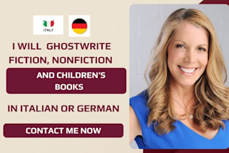 ghostwrite fiction, nonfiction and children books in italian and german