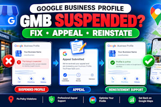 fix denied google business appeal, gmb reinstate suspended disable gmb profile