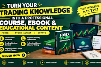 create forex trading ebook, video, crypto trading stock market course book, ppt