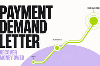 draft a legal payment demand letter to recover money owed