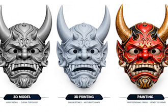 create 3d cosplay armor, masks, helmets and props ready for 3d print and paint