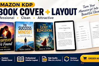 design an attractive amazon KDP ebook cover interior layout