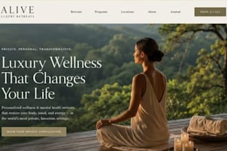 design wix yoga retreat website wellness retreat booking website