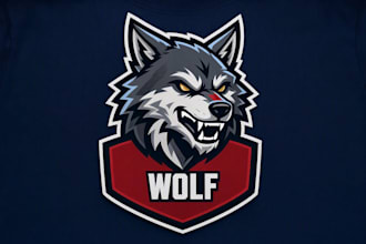 do awesome angry wolf head logo design 1 day