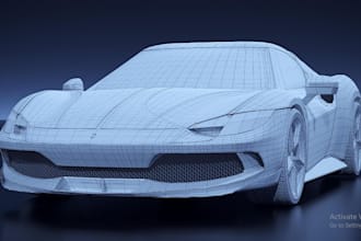 create 3d rc car model,car body kits,truck model,and cinematic automotive render
