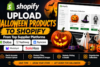 upload halloween products to shopify from doba topdawg syncee modalyst salehoo