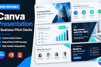 design editable canva presentation slides and pitch decks