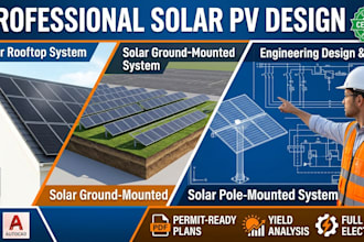 design professional solar rooftop, ground, and pole mounted pv systems