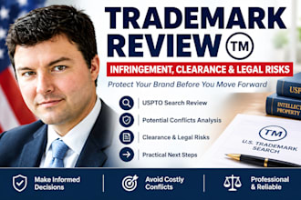 review your trademark for infringement, clearance and legal risks