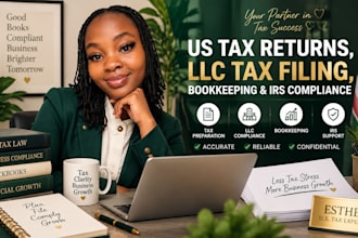 prepare US tax returns, llc tax filing, bookkeeping and irs compliance