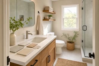 design bathroom layouts, vanity cabinetry, floor plans and 3d visualization