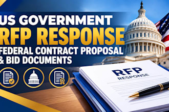 write US government rfp response, federal contract proposal and bid documents