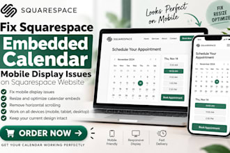 fix squarespace embedded calendar mobile display issues on squarespace website