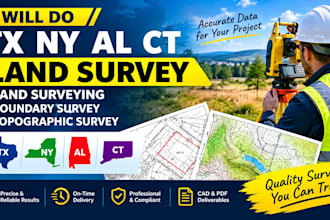 do tx ny al ct  land survey land surveying boundary survey topographic survey