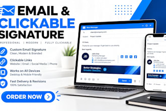 design a clickable HTML email signature for gmail outlook and apple mail
