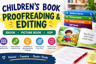 proofread edit children ebook picture book and kid story book