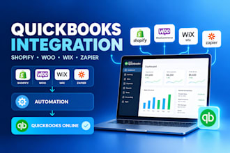 integrate quickbooks online with shopify, woocommerce, wix or zapier web app