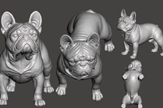 lifelike 3d dog model pet sculpt memorial statue printable stl for 3d printing