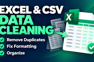 clean and remove duplicates from excel or CSV data