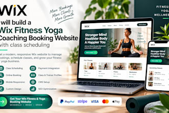 build wix fitness yoga coaching booking website with class scheduling website