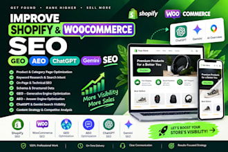 improve shopify woocommerce SEO, GEO, aeo, chatgpt and gemini se0