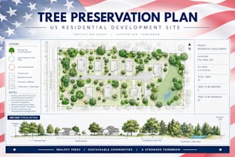 prepare US city tree preservation and survey permit plans