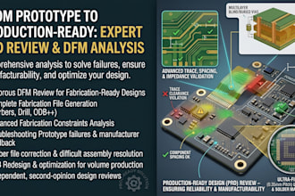 review pcb design, dfm analysis, fabrication constraints and manufacturing error
