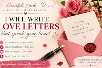 write heartfelt romantic love letter, apology message