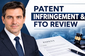 review your patent document for infringement, fto and legal risks