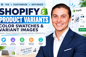 set up shopify collection, shopify product variants, color  swatches and menu