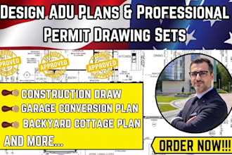do city permit drawing set for garage, basement, workshop and carport conversion