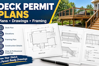 create deck permit plans, deck drawings and framing plans for your project