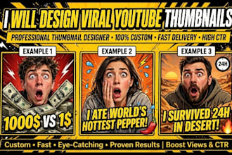 design viral mrbeast style youtube thumbnails