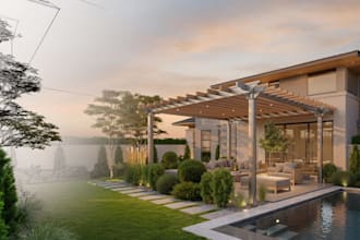 do landscape design backyard garden design and realistic 3d rendering