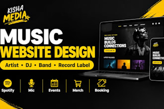 create a music website, artist website, dj, band and record label website