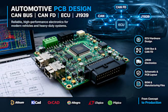 design automotive pcb, can bus can fd, ecu  and j1939 electronics