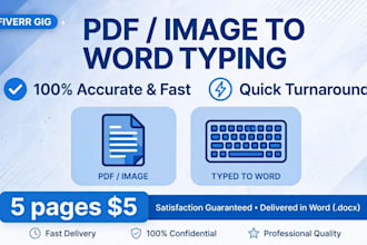 type pdf and images to word accurately