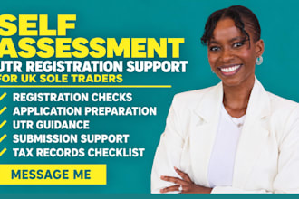 help register UK sole traders for self assessment and request utr for tax filing