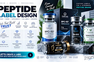 design peptide label sarms label peptide supplements product vial label branding