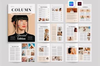design digital newspaper ads magazine editorial layout book on indesign or canva