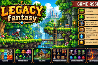 create custom game tilesets, rpg assets, pixel art and game environments