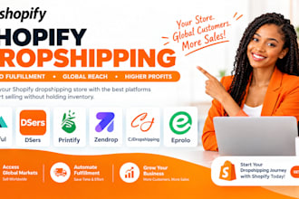 shopify dropshipping  via printful dsers printify zendrop cjdropshipping eprold