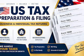 do US business tax return, bookkeeping and tax preparation for llc
