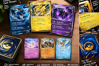 design editable tcg card templates and frames for pokemon style games or gifts