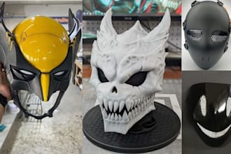3d print paint and ship custom wearabale armour cosplay mask 3d halloween mask