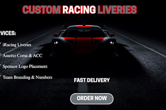 design professional custom iracing car livery assetto corsa sports car wrap