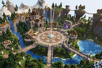 build a minecraft server spawn, survival spawn, map, lobby, hub and terrain