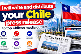 write and distribute your chile press release to top chilean media outlets