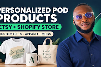 build personalize print on demand, custom pod store for shopify esty