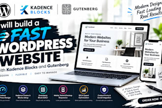 build a fast wordpress website with kadence blocks and gutenberg